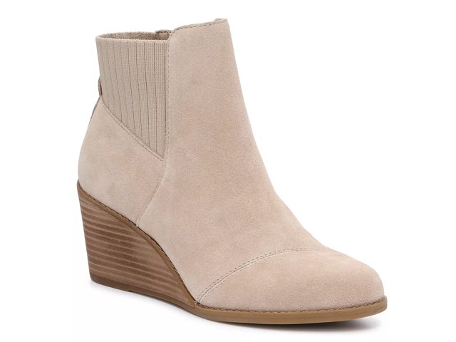 Tan suede wedge hot sale booties