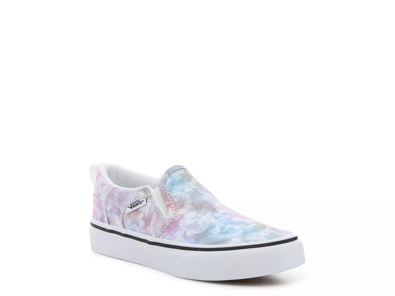 van tie dye slip ons