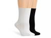 Recycled Women's Crew Socks - 3 Pack Light Grey/White/Black view