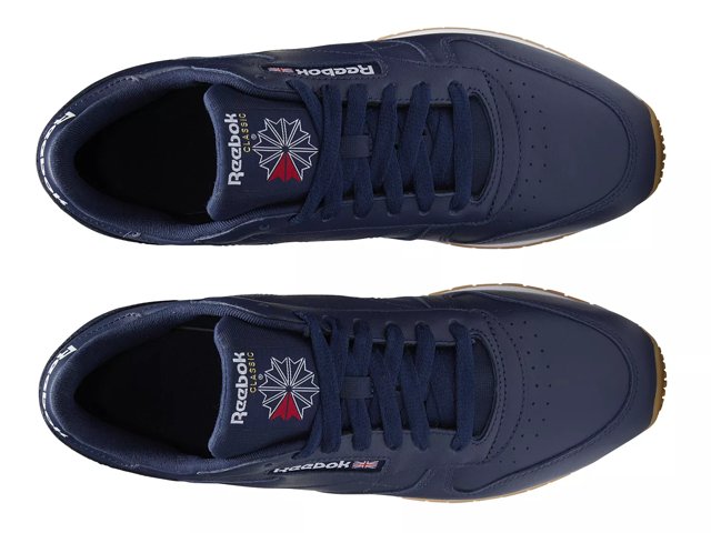 Mens Reebok Classic Leather Athletic Shoe - Navy / Gum