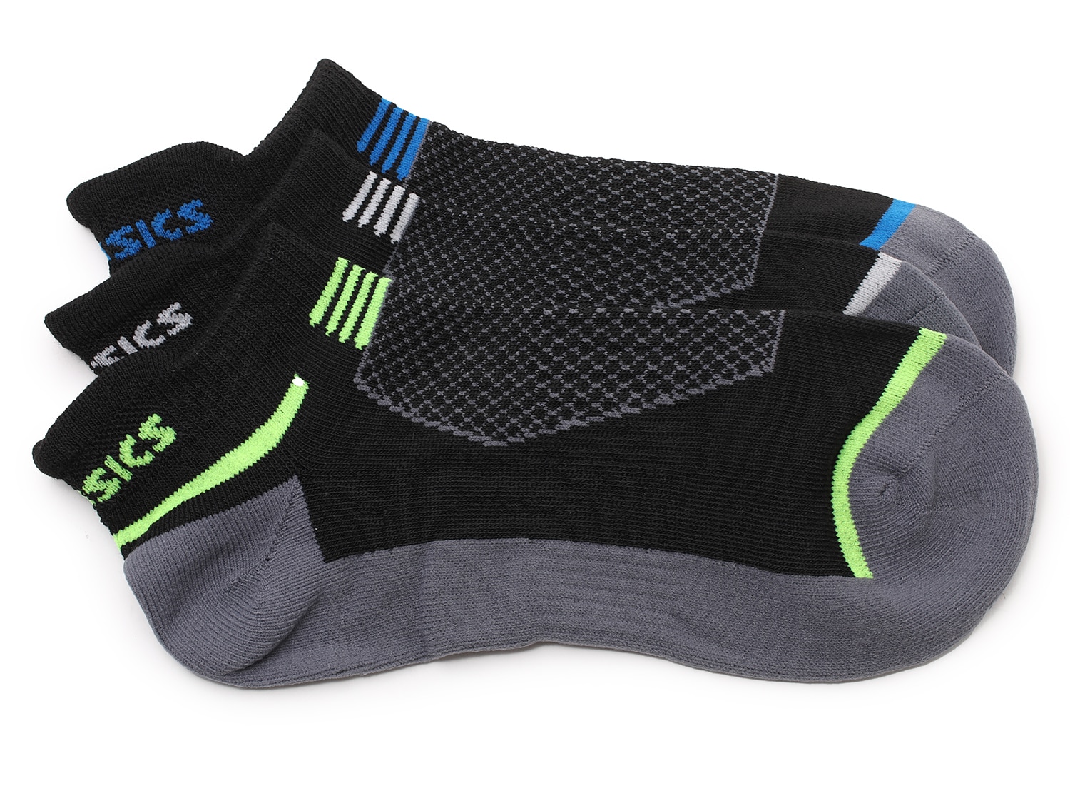 ASICS Intensity Men's No Show Socks - 3 Pack Free Shipping | DSW