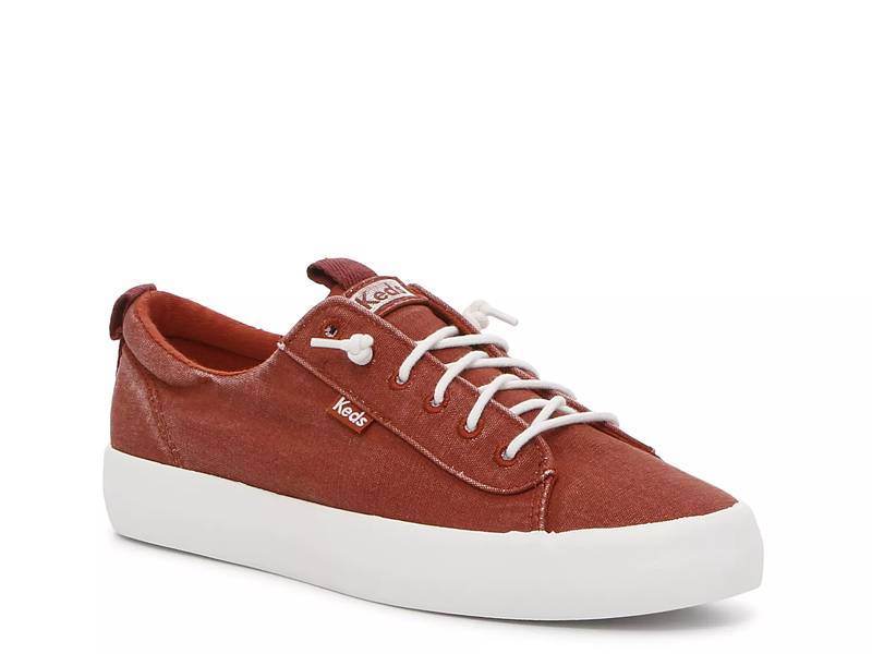 Red on sale leather keds