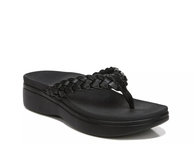 Women's Braided Thong Slide Sandals Flip Flop, Comfy Platform