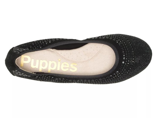 Hush puppies black flats best sale