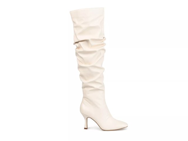 White wide calf sales boots