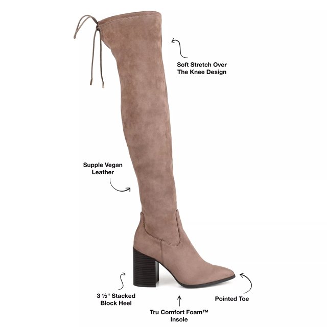 Wide fit over cheap the knee leather boots