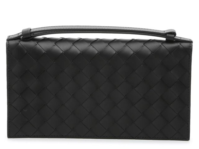 Woven leather clutch sales