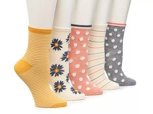 Crown Vintage Floral Striped Dot Women's Ankle Socks - 5 Pack - Free  Shipping