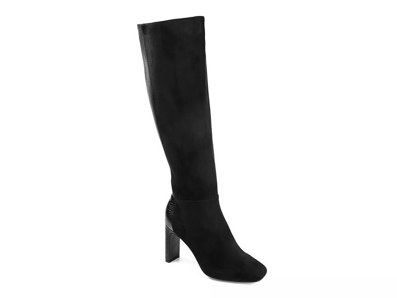 Grey extra wide calf boots best sale