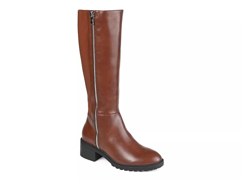 Wide calf boots on sale with elastic back