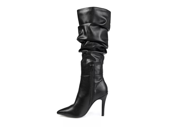 Slouchy black boots wide calf cheap