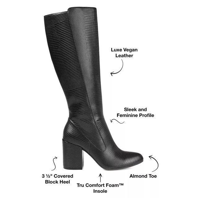 Womens black extra wide calf boots sales