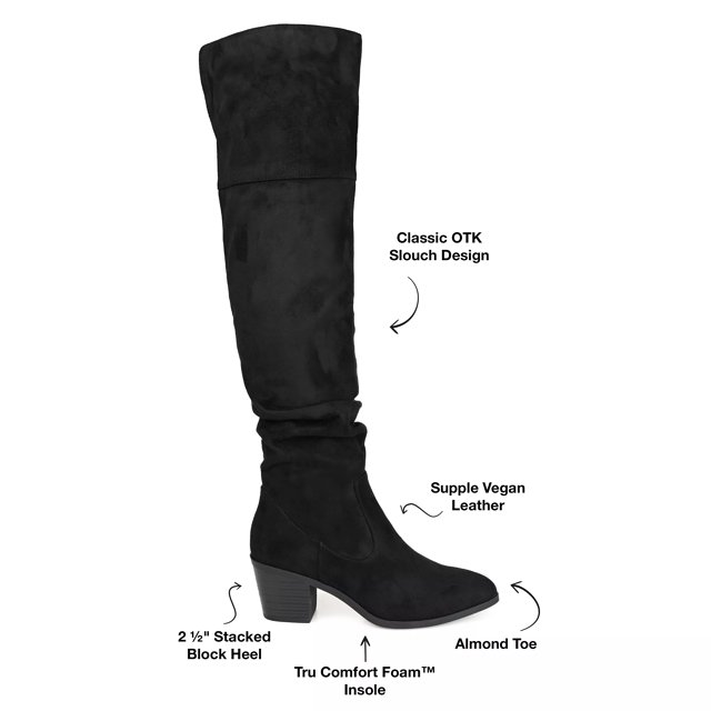 Black suede wide calf 2025 over the knee boots