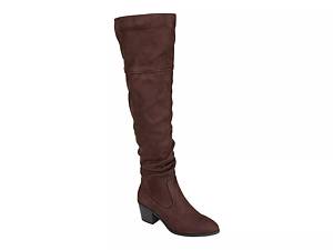 Tan thigh high hot sale flat boots