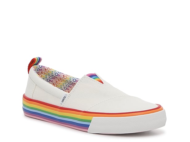 White with Black Trimming Rainbow Pride Shoes WOMEN’S 6.5 
