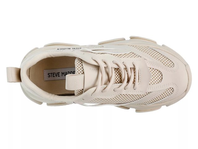 Steve Madden Possession Sneakers In Beige Leather