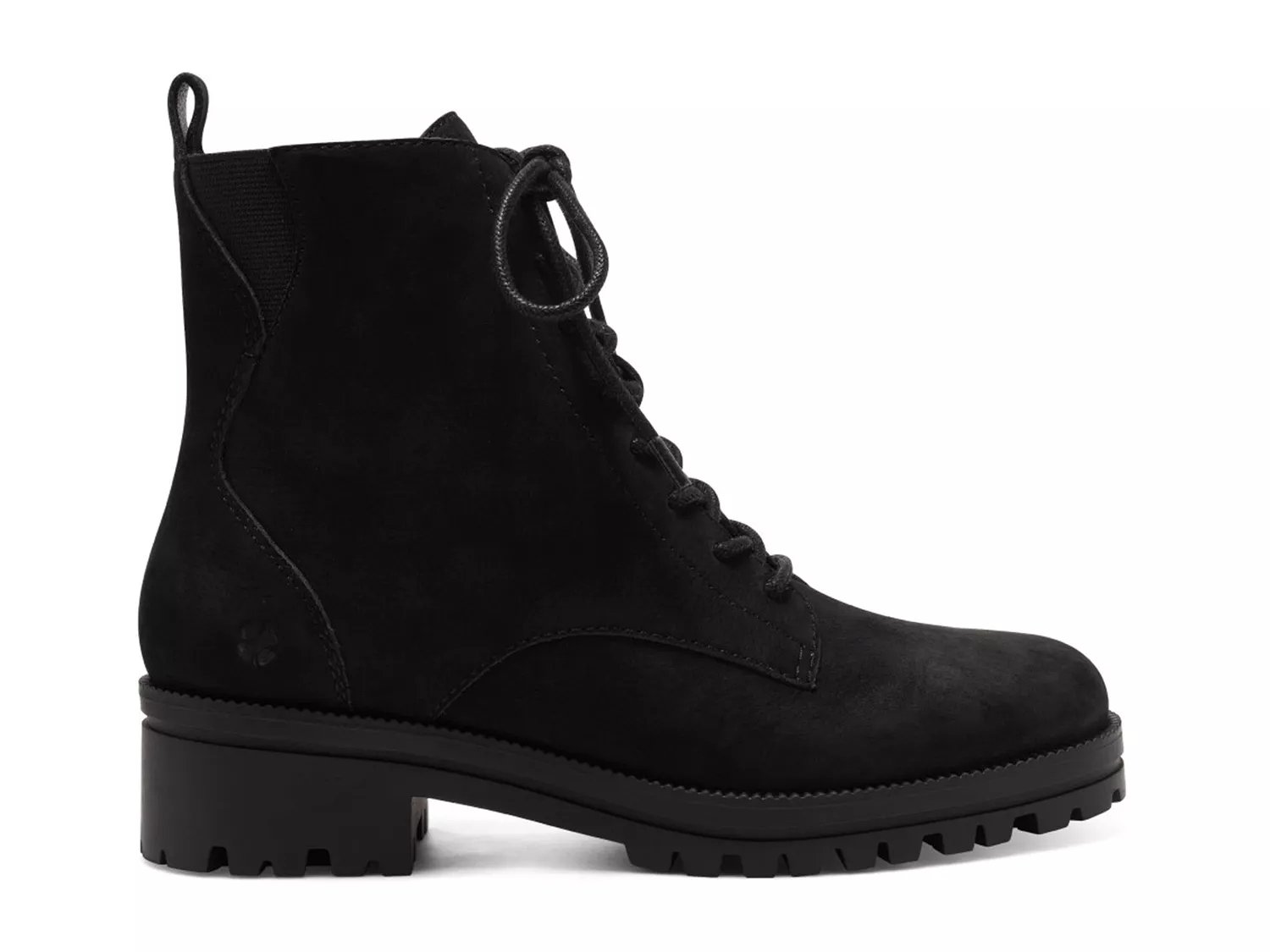 black combat boots suede