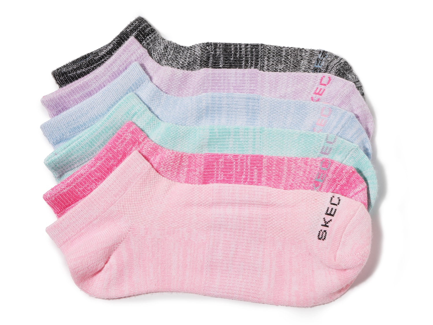 Skechers Marled Women's Low Cut Socks - 6 Pack - Free Shipping | DSW