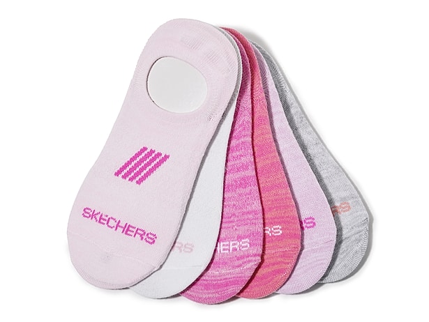 GIRLS ESSENTIAL NO SHOW SOCKS 6 PAIRS - PINK