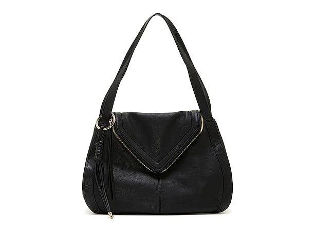 Women's Vince Camuto Barlo Small Shoulder Bag | Black Patent Leather