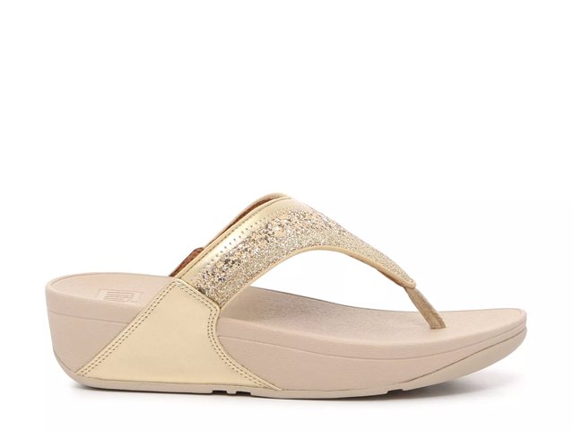 Charm It! Charm - Gold Glitter Flip Flop