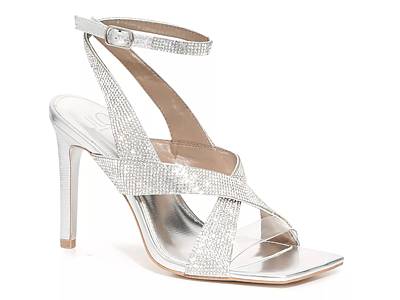 Silver strappy store heels dsw