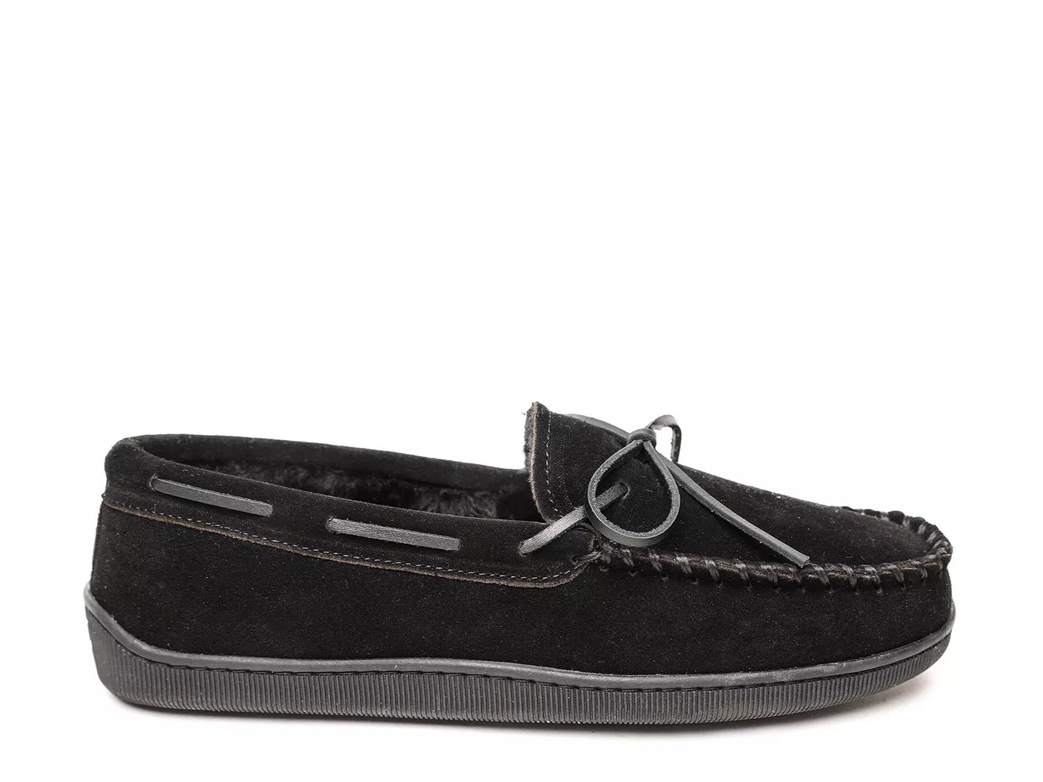 Pile Lined Hardsole Moccasin Slipper
