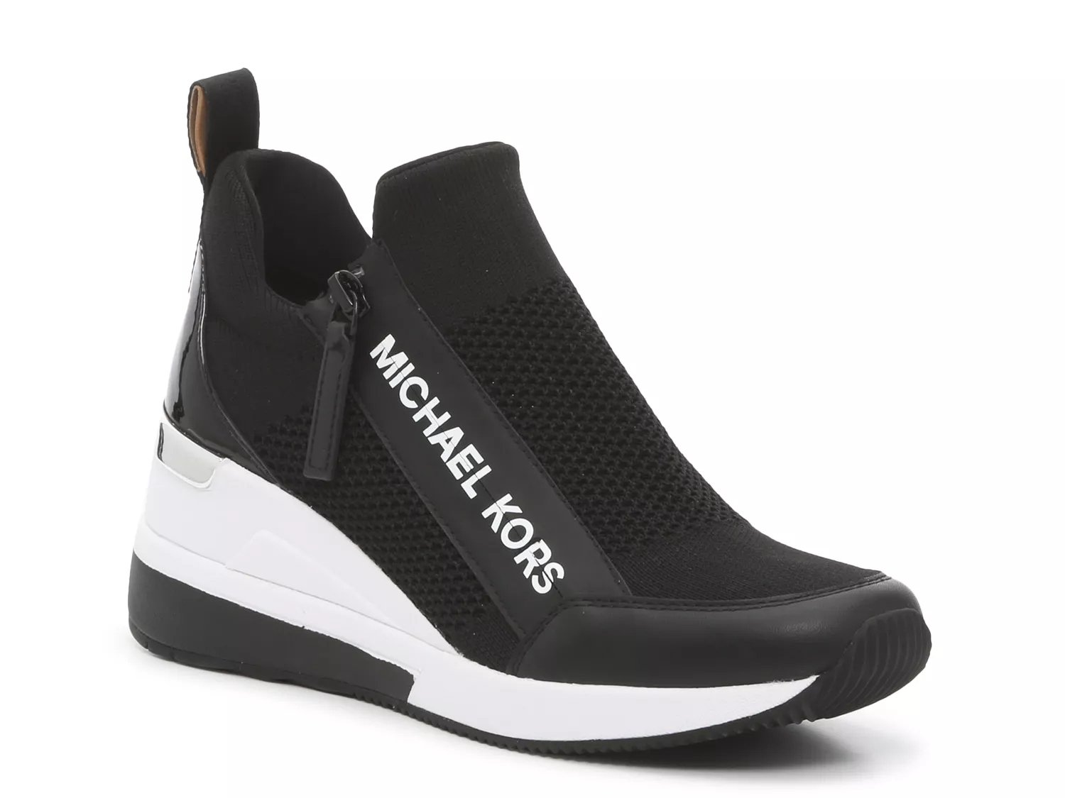 Michael kors black store wedge sneakers