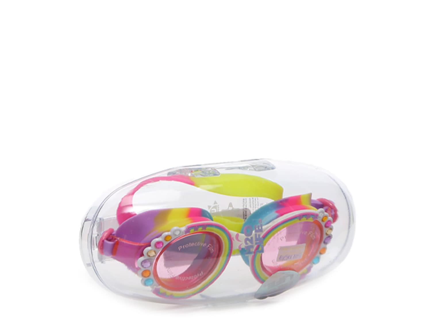 Pan Oceanic Rainbow Bling Kids Swim Goggles and Case