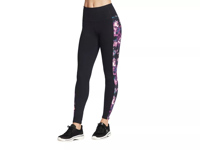 Skechers GOWALK Linear Floral Women's High-Waisted Leggings - Free Shipping