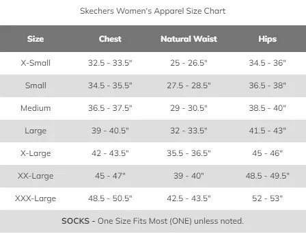 Skechers go walk 2025 size chart