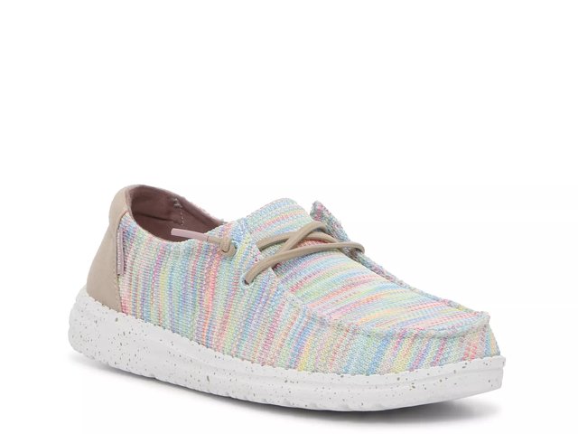 HEYDUDE Women's Wendy Sox Melange Stripe Washable Slip-Ons