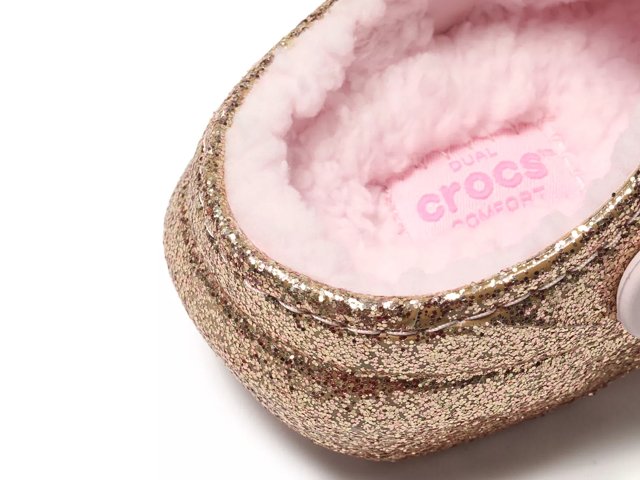 Crocs Classic Lined Glitter Clog Kids Free Shipping DSW