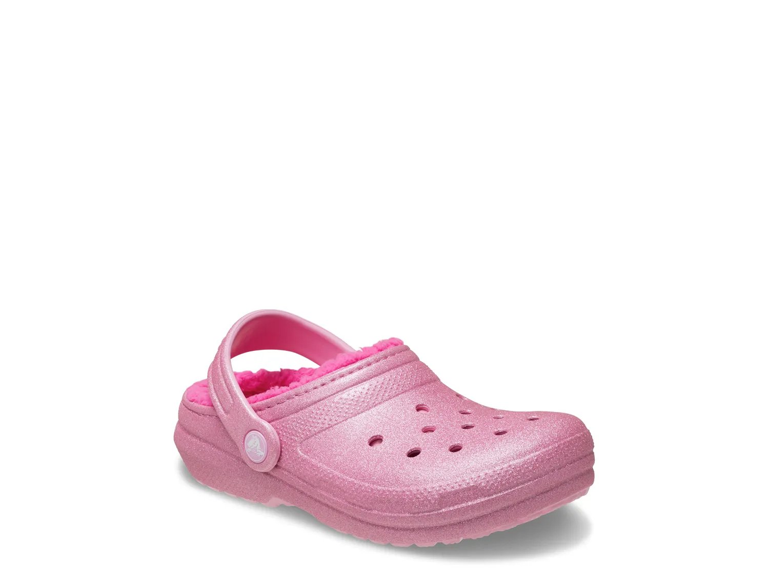 Женские тапочки Crocs Classic на подкладке с блестками Clog