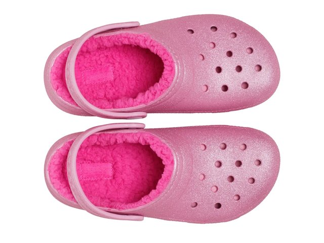 Crocs Classic Lined Glitter Clog Kids Free Shipping DSW