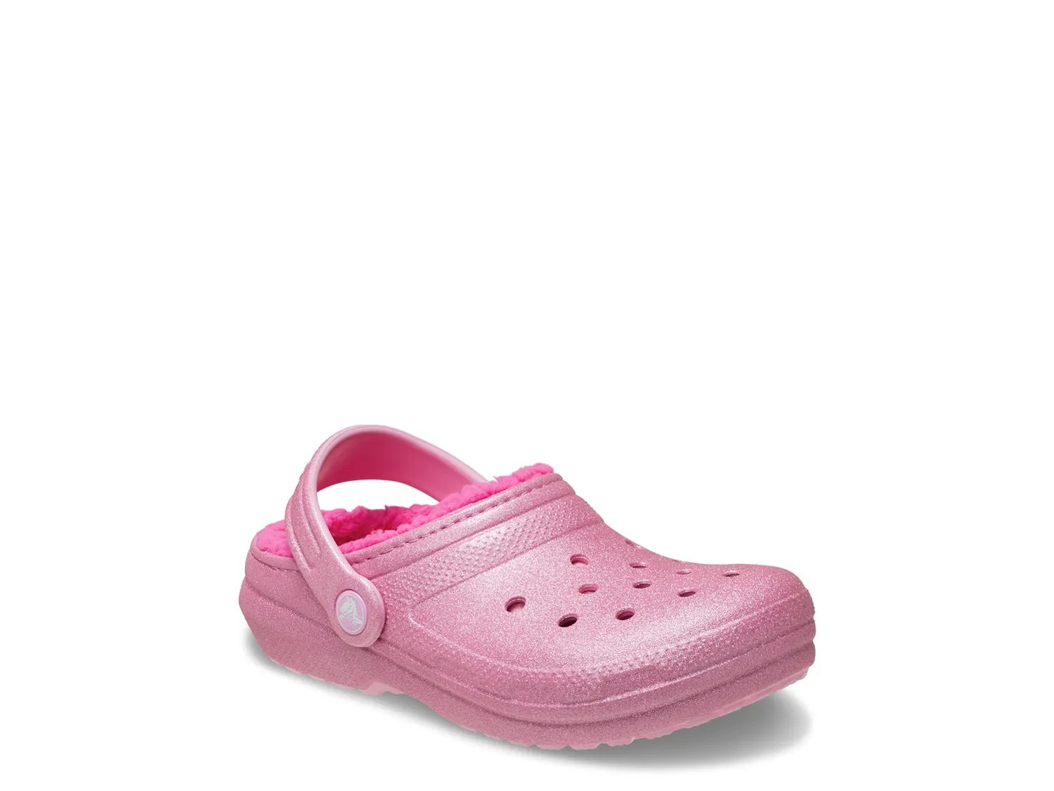 Crocs Kids Classic Glitter Lined Clog Pink Tweed