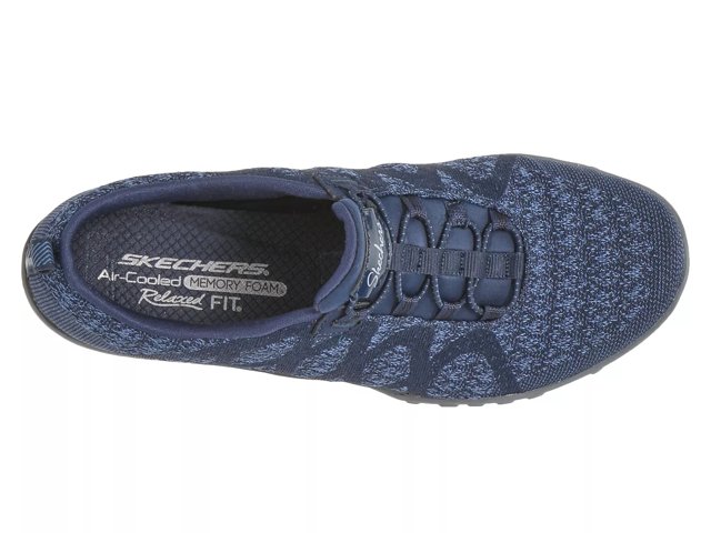 SKECHERS WOMENS TRAINERS BLUE SKETCHERS LADIES MEMORY FOAM SLIP-ON