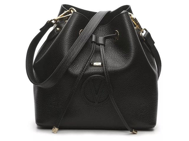 Mario Valentino Women Black Logo Small Bucket Bag, Onesize| Luxury Bucket Bags for Women | Darveys