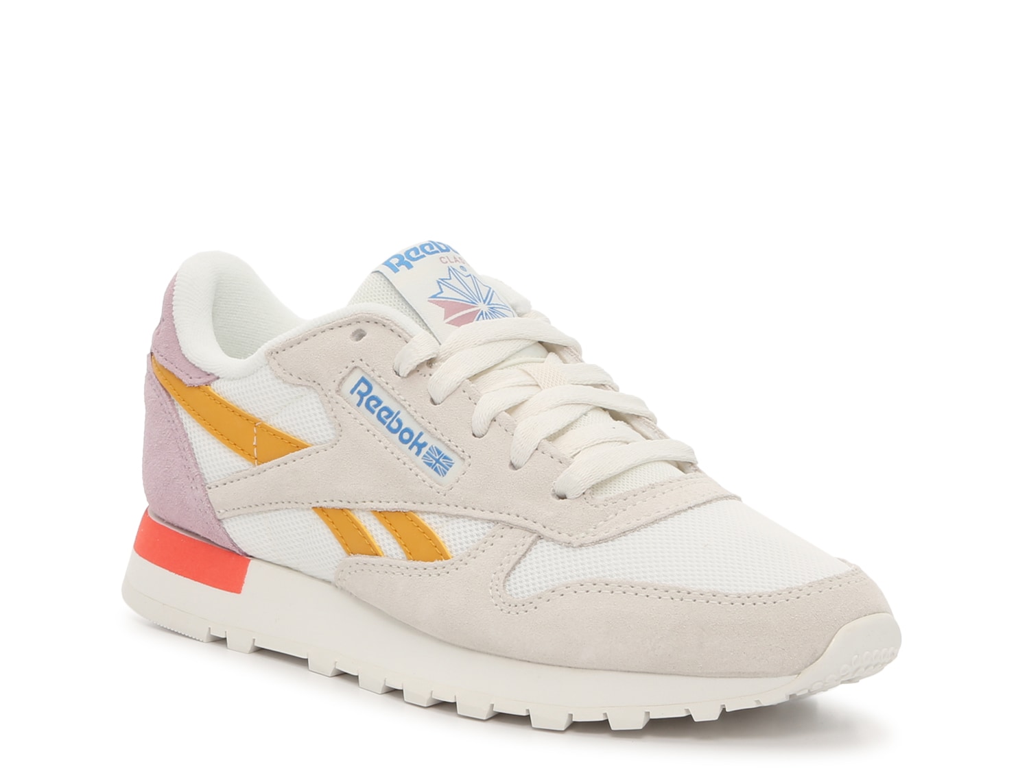 Reebok Classic CLASSIC LEATHER White / Blue / Yellow - Free delivery