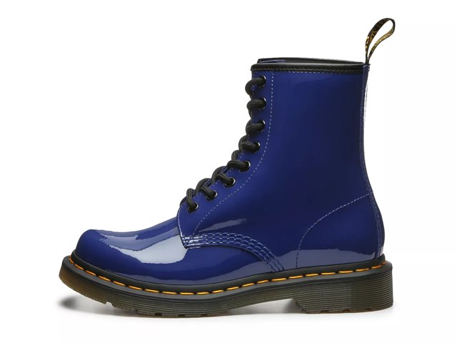 Blue patent doc martens discount