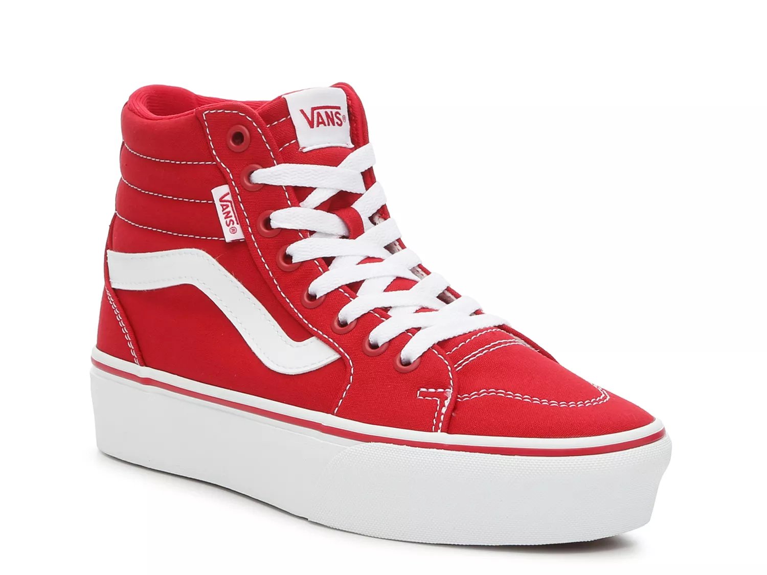 Red best sale vans ladies