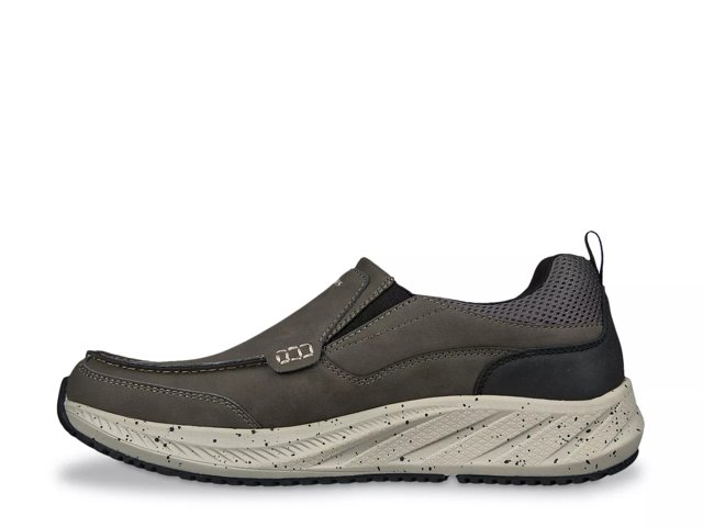 Skechers grey best sale slip ons