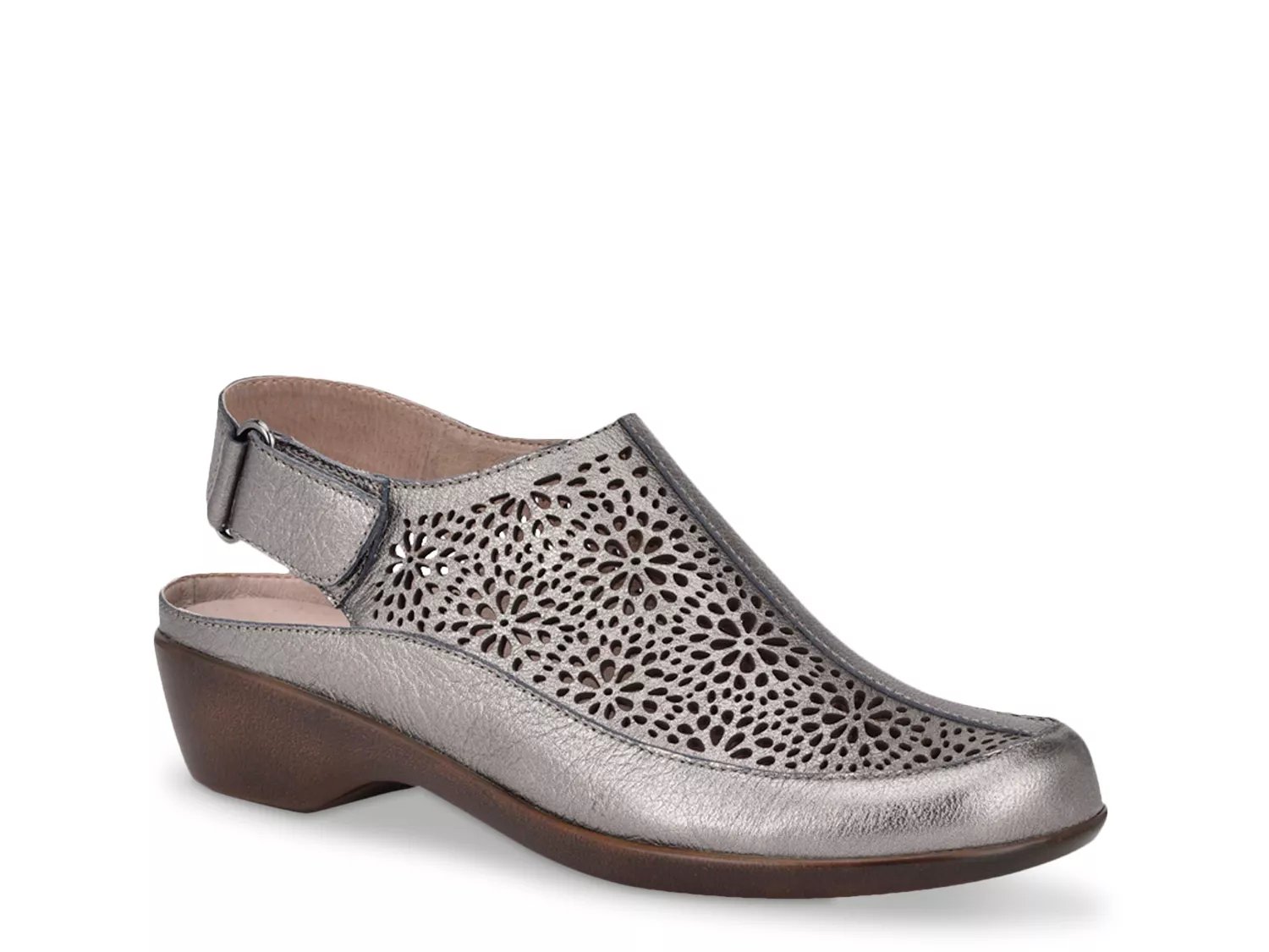 Easy Spirit Wide Width Dawn Sandal | Women's | Silver | Size 6.5 | Clogs | Block | Slingback