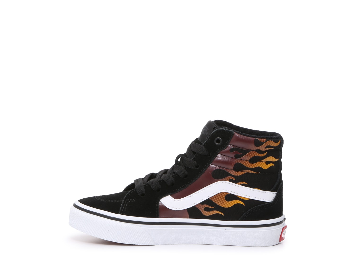 vans high tops with flames