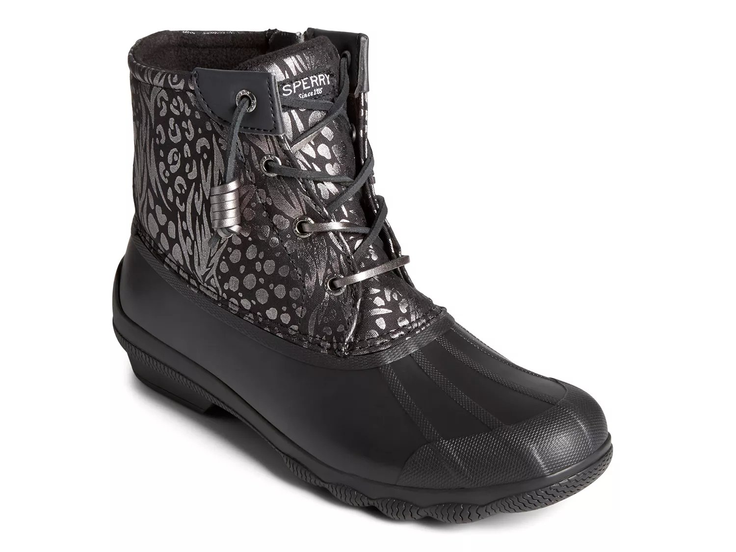 Gray and black duck cheap boots