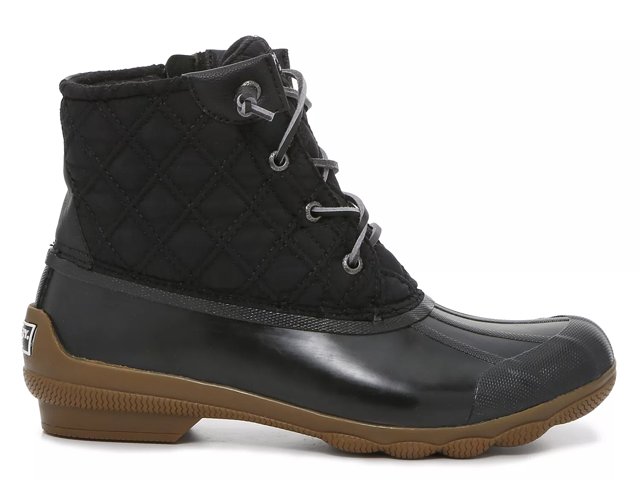 Sperry duck boots grey and black best sale