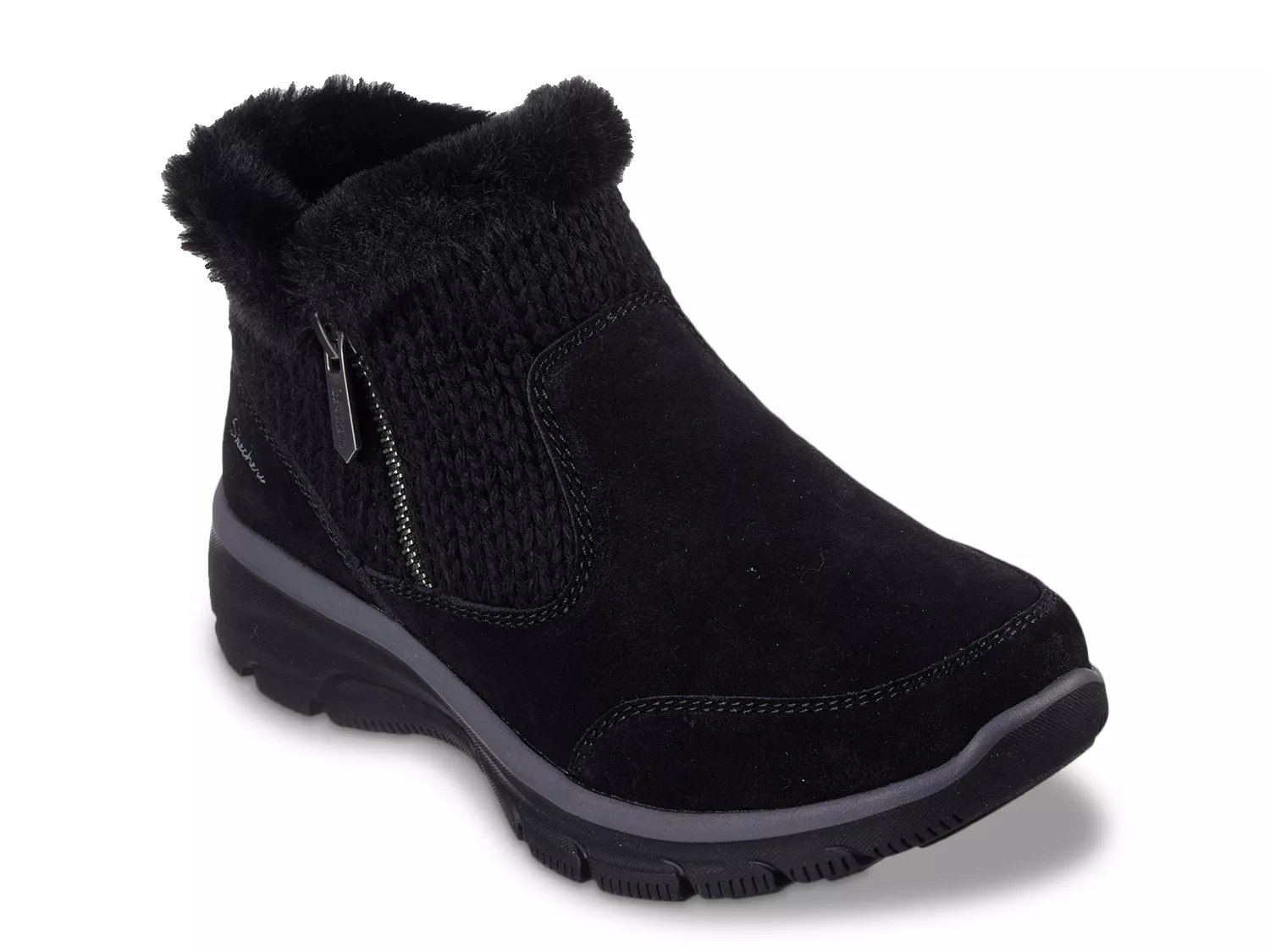 Skechers suede zip ankle cheap boot with faux fur