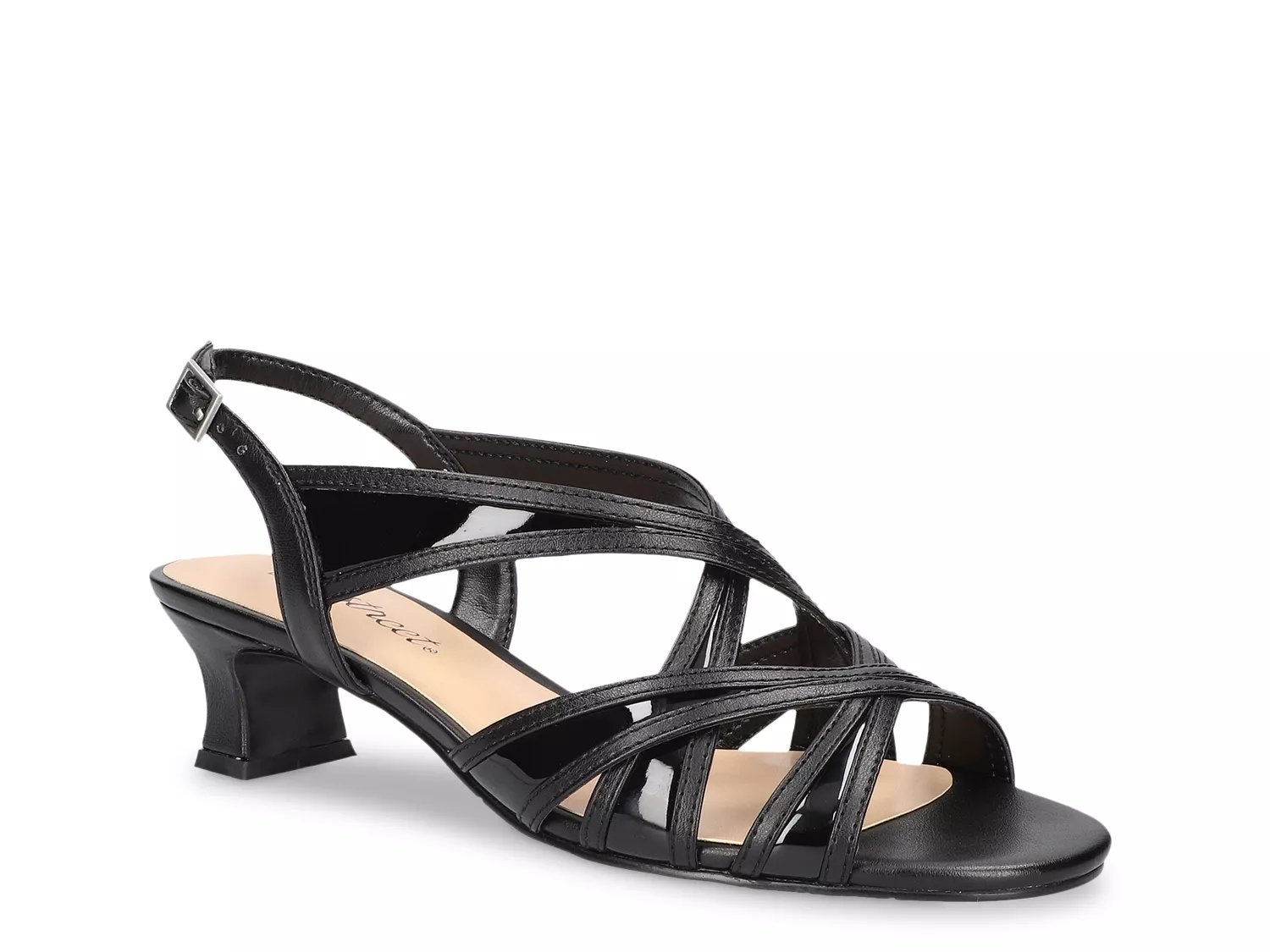 Easy Street Tristen Sandal | Women's | Black Patent | Size 8 | Sandals | Slingback