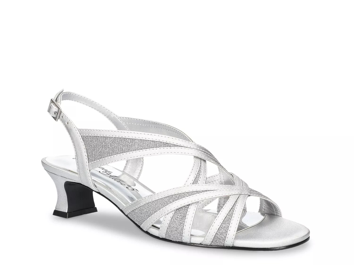 Easy Street Tristen Sandal | Women's | Silver Satin | Size 7 | Sandals | Slingback