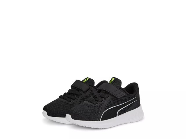  PUMA Kids Boys St Runner V3 Leather Slip On Sneakers Shoes  Casual - Black, White - Size 11 M